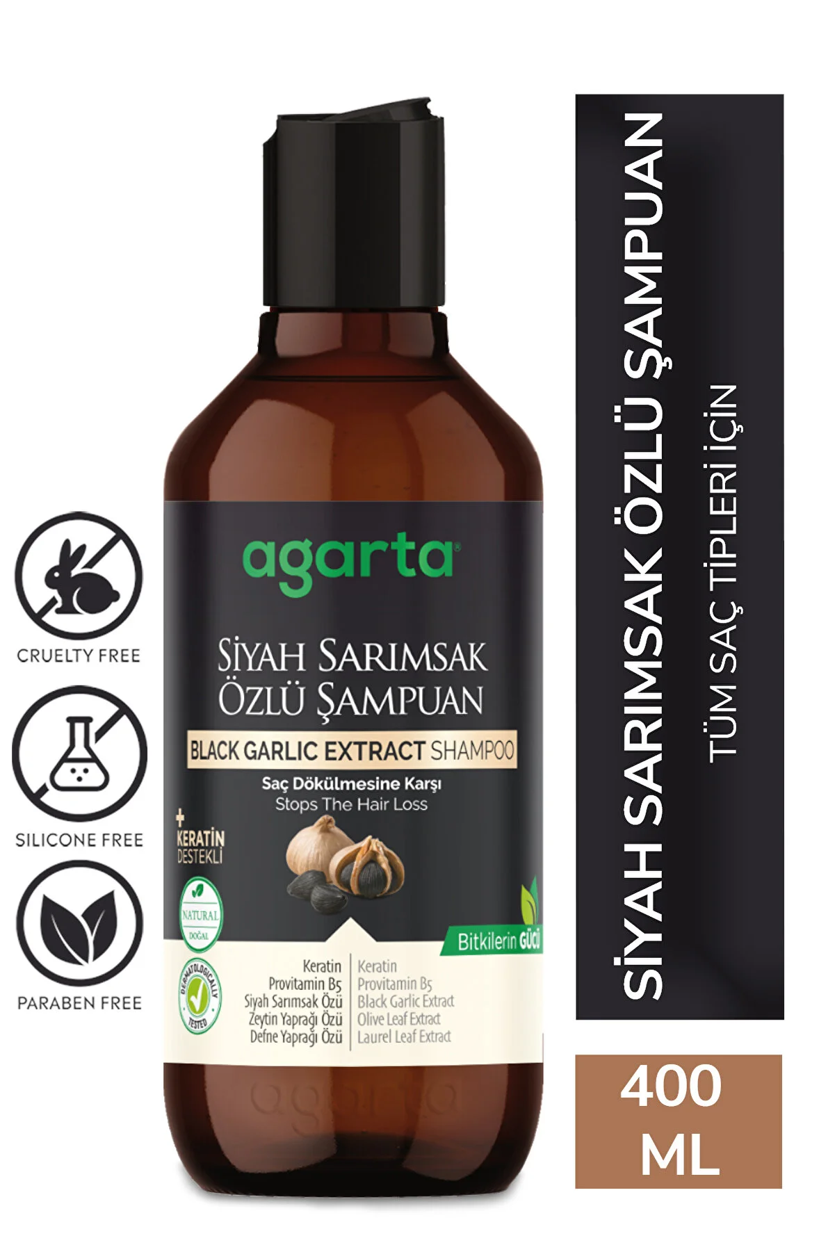 Agarta - AGARTA DOĞAL ŞAMPUAN SİYAH SARIMSAK ÖZLÜ 400 ML