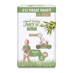  - BABY TURCO DOĞADAN KÜLOT BEZ 2Lİ FIRSAT JUNIOR NO:5 58Lİ 28005945