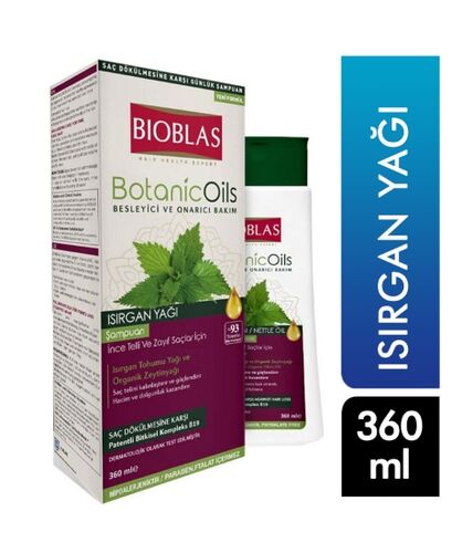 BIOBLAS ŞAMPUAN BOTANİC OİLS ISIRGAN YAĞLI 360 ML (İNCE TELLİ) - 1