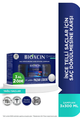 BIOXCIN ŞAMPUAN QUANTUM YAĞLI SAÇLAR İÇİN 3'LÜ SET - 1