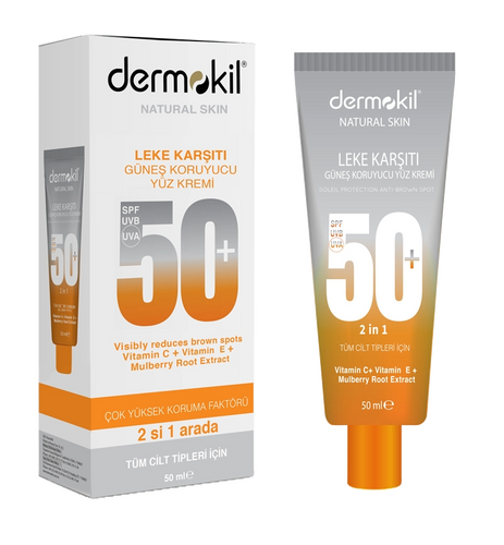 DERMOKİL GÜNEŞ KORUYUCU YÜZ KREMİ LEKE KARŞITI 50ML - 1