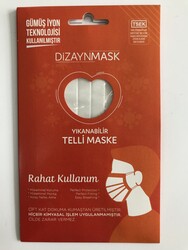 Dizaynmask - DİYAZN MASK L BEDEN TELLİ BEYAZ