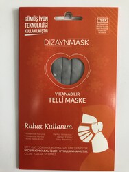 Dizaynmask - DİZAYNMASK MASKE L BEDEN KULAKTAN TELLİ GRİ
