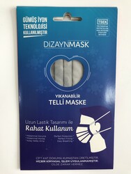 Dizaynmask - DİZAYNMASK MASKE L BEDEN TELLİ GRİ