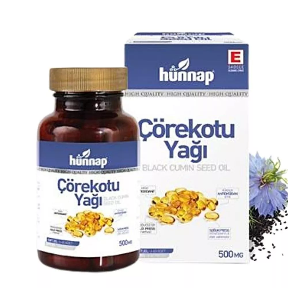 Hünnap - HÜNNAP ÇÖREKOTU YAĞI KAPSÜL 500MG