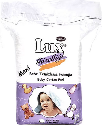 LUX MAXI KARE BEBE TEMİZLEME PAMUĞU 60'LI - 1